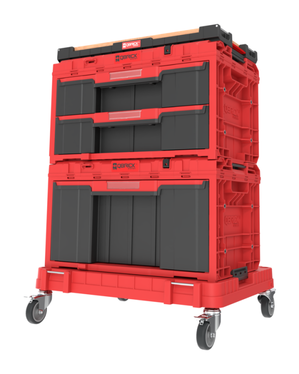 Zestaw skrzyń narzędziowych Qbrick System ONE Red Workshop Drawers Set 7