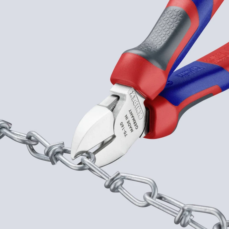 KNIPEX 70 05 160 – cięcie metalowego łańcuszka szczypcami bocznymi