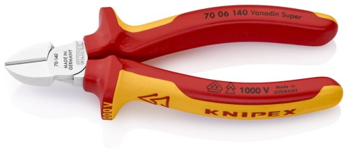 KNIPEX 70 06 140 – kompaktowe szczypce tnące boczne VDE 140 mm dla elektryka