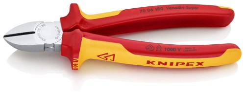 KNIPEX 70 06 180 – szczypce tnące boczne VDE 180 mm dla elektryka