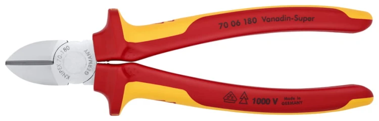 KNIPEX 70 06 180 – profesjonalne szczypce boczne VDE 180 mm do cięcia drutu