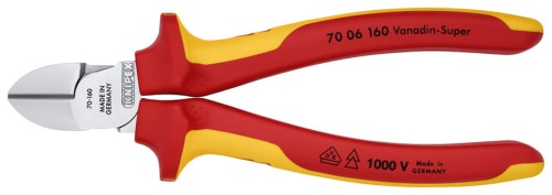 KNIPEX 70 06 160 – szczypce tnące boczne VDE 160 mm do pracy elektryka