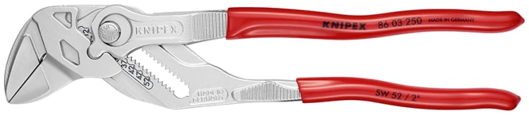 KNIPEX 86 03 250 – szczypce i klucz w jednym narzędziu, chromowane szczęki-klucz 250 mm