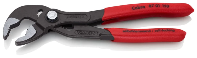 Szczypce KNIPEX Cobra 87 01 150 o długości 150 mm do chwytania rur, nakrętek i elementów instalacyjnych