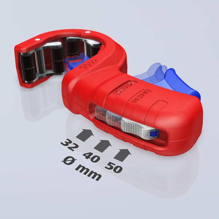 Obcinak KNIPEX DPT50 do rur plastikowych o średnicy 32 mm 40 mm i 50 mm