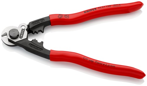 KNIPEX 95 61 190 kute nożyce do lin stalowych i linek Bowdena 190 mm