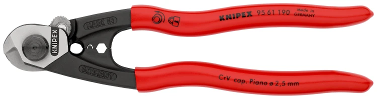 Kute nożyce KNIPEX do cięcia linek stalowych i Bowdena