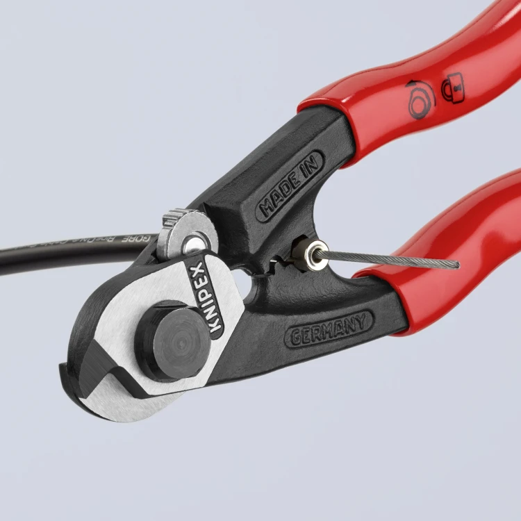 Nożyce KNIPEX z funkcją zagniatania końcówek linek Bowdena