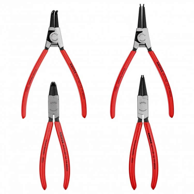 1 KNIPEX 00 19 56 – zestaw 4 szczypiec do pierścieni osadczych wewnętrznych i zewnętrznych 19–60 mm (id: 4587)