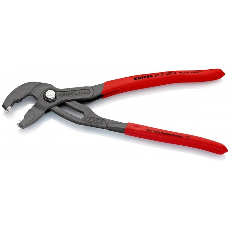 1 KNIPEX 85 51 250 A – szczypce do opasek zaciskowych z taśmy sprężynowej 250 mm, do Ø 70 mm (id: 4448)