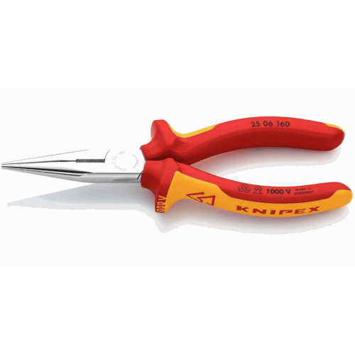KNIPEX 25 06 160 – szczypce radiowe VDE 160 mm z prostymi półokrągłymi szczękami