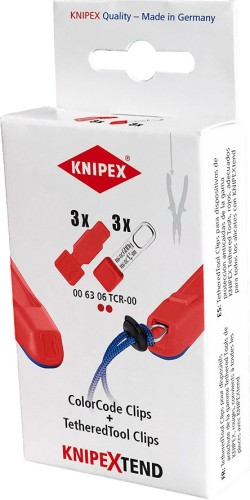 1 KNIPEX 00 63 06 TCR – klipsy TetheredTool + ColorCode czerwone 3+3 szt. (id: 4457)
