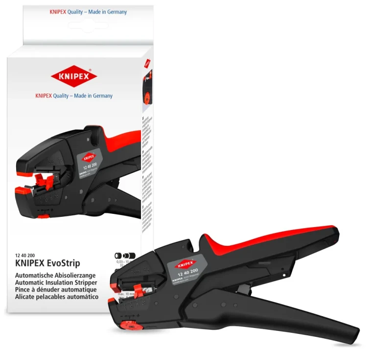 KNIPEX EvoStrip 12 40 200 – szczypce do ściągania izolacji i ich funkcje robocze