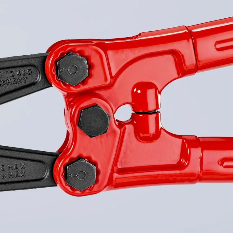 KNIPEX 71 72 460 – 12-stopniowa regulacja szczeliny ostrzy śrubami mimośrodowymi