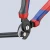 Nożyce kablowe KNIPEX 95 12 165 z profilowanymi ostrzami do czystego przecinania przewodów miedzianych bez nadmiernego zgniatania ich końców.