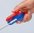 KNIPEX ErgoStrip PV – usuwanie zewnętrznego płaszcza białego kabla okrągłego podczas przygotowywania przewodu do montażu instalacji elektrycznej.